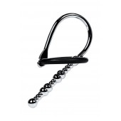 Серебристый уретральный плаг-бусины TOYFA Metal с мягким фиксириющим кольцом - ToyFa - купить с доставкой в Дзержинске