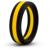 Черно-желтое силиконовое эрекционное кольцо Silicone Go Pro Cock Ring - Blush Novelties - в Дзержинске купить с доставкой