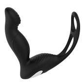 Черный вибромассажер простаты P-PLEASER W ERECTION ENHANCE - Dream Toys - в Дзержинске купить с доставкой