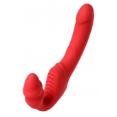 Красный безремневой страпон с вибрацией - ToyFa - купить с доставкой в Дзержинске