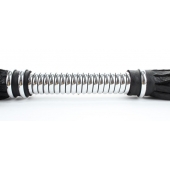 Черная плеть с серебристой ручкой - 44 см. - БДСМ Арсенал - купить с доставкой в Дзержинске