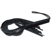 Чёрная кожаная плеть с жесткой ручкой - 63 см. - Sitabella - купить с доставкой в Дзержинске