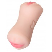 Телесный двусторонний мастурбатор Pretty Mouth - ротик и вагина - ToyFa - в Дзержинске купить с доставкой