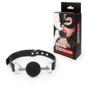 Черный силиконовый кляп-шарик на ремешке - Notabu - купить с доставкой в Дзержинске