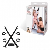Чёрный набор для фиксации у двери - Lux Fetish - купить с доставкой в Дзержинске