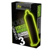 Презервативы DOMINO Neon Green со светящимся в темноте кончиком - 3 шт. - Domino - купить с доставкой в Дзержинске