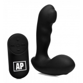 Черный стимулятор простаты Alpha-Pro 7X P-Milker Silicone Prostate Stimulator with Milking Bead - XR Brands - в Дзержинске купить с доставкой