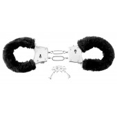 Меховые чёрные наручники Beginner s Furry Cuffs - Pipedream - купить с доставкой в Дзержинске