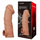 Телесная насадка на фаллос с отверстием для мошонки EXTREME SLEEVE - 17,6 см. - KOKOS - в Дзержинске купить с доставкой