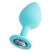 Мятная анальная втулка Brilliant с прозрачным кристаллом - 8 см. - ToyFa - купить с доставкой в Дзержинске