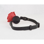 Черный кляп-шар с розой - Sitabella - купить с доставкой в Дзержинске