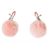 Зажимы на соски Angelic с розовыми меховыми шариками - Lola Games - купить с доставкой в Дзержинске