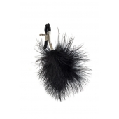 Зажимы на соски с черным пухом Euphoric - Lola Games - купить с доставкой в Дзержинске