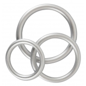 Набор из 3 эрекционных колец под металл Metallic Silicone Cock Ring Set - Orion - в Дзержинске купить с доставкой