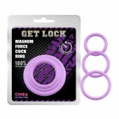 Набор из 3 сиреневых эрекционных колец Magnum Force Cock Ring - Chisa - в Дзержинске купить с доставкой