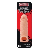 Телесная насадка EXTENDER WITH BALL STRAP 5.5 - 14 см. - Dream Toys - в Дзержинске купить с доставкой