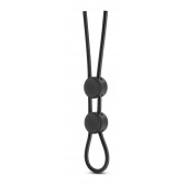 Черное двойное эрекционное лассо Silicone Double Loop Cock Ring - Blush Novelties - в Дзержинске купить с доставкой