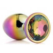 Голографическая анальная втулка с радужным кристаллом - 7,1 см. - Dream Toys - купить с доставкой в Дзержинске