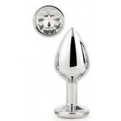Серебристая анальная втулка с прозрачным кристаллом - 7,1 см. - Dream Toys - купить с доставкой в Дзержинске