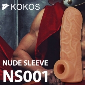 Телесная открытая насадка-реалистик с подхватом мошонки Nude Sleeve M - 12 см. - KOKOS - в Дзержинске купить с доставкой