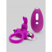 Лиловое виброкольцо с пультом ДУ Remote Control Cock Ring - Happy Rabbit - в Дзержинске купить с доставкой