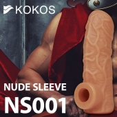 Телесная открытая насадка-реалистик с подхватом мошонки Nude Sleeve S - 10 см. - KOKOS - в Дзержинске купить с доставкой