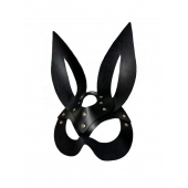 Черная кожаная маска зайки Miss Bunny - БДСМ Арсенал - купить с доставкой в Дзержинске