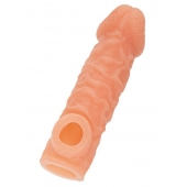 Телесная закрытая насадка с шершавой головкой Cock Sleeve Size M - 15,6 см. - KOKOS - в Дзержинске купить с доставкой