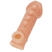 Телесная закрытая насадка с шишечками Cock Sleeve Size M - 15,6 см. - KOKOS - в Дзержинске купить с доставкой