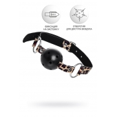 Черный кляп-шар на леопардовых ремешках Anonymo - ToyFa - купить с доставкой в Дзержинске