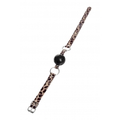 Черный кляп-шар на леопардовых ремешках Anonymo - ToyFa - купить с доставкой в Дзержинске