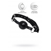 Черный кляп-шар на кожаных ремешках Anonymo - ToyFa - купить с доставкой в Дзержинске