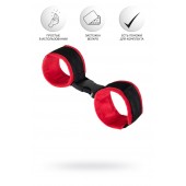 Красно-черные велюровые наручники Anonymo - ToyFa - купить с доставкой в Дзержинске