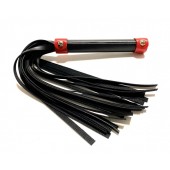 Черно-красная плеть из эко-кожи - 42 см. - БДСМ Арсенал - купить с доставкой в Дзержинске