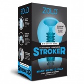 Голубой двусторонний мастурбатор MINI DOUBLE BUBBLE - Zolo - в Дзержинске купить с доставкой