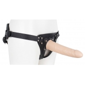 Пустотелый страпон Harness CLASSIC с бандажом - 19,5 см. - LOVETOY (А-Полимер) - купить с доставкой в Дзержинске