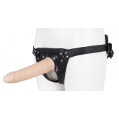 Пустотелый страпон Harness CLASSIC с бандажом - 19,5 см. - LOVETOY (А-Полимер) - купить с доставкой в Дзержинске