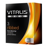 Ребристые презервативы VITALIS PREMIUM ribbed - 3 шт. - Vitalis - купить с доставкой в Дзержинске