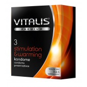 Презервативы VITALIS PREMIUM stimulation   warming с согревающим эффектом - 3 шт. - Vitalis - купить с доставкой в Дзержинске
