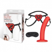 Красный поясной фаллоимитатор Red Heart Strap on Harness   5in Dildo Set - 12,25 см. - Lux Fetish - купить с доставкой в Дзержинске