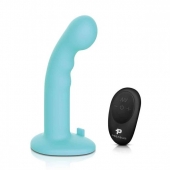 Голубая изогнутая насадка 6in Remote Control Ripple P-Spot G-Spot на черных трусиках - 16 см. - Pegasus - купить с доставкой в Дзержинске