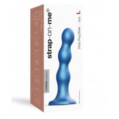 Голубая насадка Strap-On-Me Dildo Plug Balls size L - Strap-on-me - купить с доставкой в Дзержинске