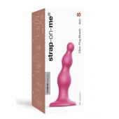 Розовая насадка Strap-On-Me Dildo Plug Beads size S - Strap-on-me - купить с доставкой в Дзержинске