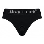 Черные трусики для насадок Heroine Lingerie Harness - size M - Strap-on-me - купить с доставкой в Дзержинске