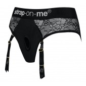 Черные трусики для насадок Diva Lingerie Harness - size M - Strap-on-me - купить с доставкой в Дзержинске