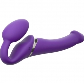 Фиолетовый безремневой вибрострапон Vibrating Bendable Strap-On - size L - Strap-on-me - купить с доставкой в Дзержинске