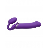 Фиолетовый безремневой вибрострапон Silicone Bendable Strap-On - size XL - Strap-on-me - купить с доставкой в Дзержинске