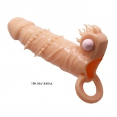Телесная удлиняющая вибронасадка Penis Sleeve Connor - 17 см. - Baile - в Дзержинске купить с доставкой