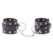Черные кожаные оковы с люверсами - Crazy Handmade - купить с доставкой в Дзержинске