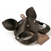 Черная кожаная маска  Кошка  с маленькими ушками - Crazy Handmade - купить с доставкой в Дзержинске